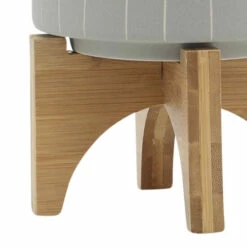 Budget 🧨 Sagebrook Home 5" Stripes Planter With Stand, Tan 7.0"H - 5.0" X 5.0" X 7.0" 🎁 -Sagebrook Home Online Shop unnamed file 3170