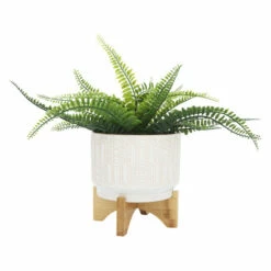 Cheapest 🛒 Sagebrook Home Ceramic 7" Circles Planter On Stand, White 7.0"H - 7.0" X 7.0" X 7.0" ⭐ -Sagebrook Home Online Shop unnamed file 3190