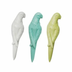 Hot Sale 💯 Sagebrook Home Set Of 3 Ceramic 11.75" Multicolored Parrots 11.75"H - 11.75" X 3.0" X 11.75" 😉
