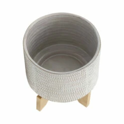 Best Sale 💯 Sagebrook Home Ceramic 8" Planter On Stand, Ivory 9.0"H - 8.5" X 8.5" X 9.0" 🎉 -Sagebrook Home Online Shop unnamed file 3233