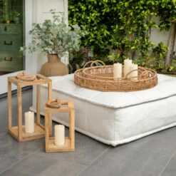 Brand new 👍 Sagebrook Home Set Of 2 Bamboo 24, 30" Round Trays, Natural 3.5"H - 30.0" X 30.0" X 3.5" 🤩