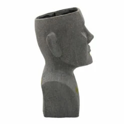 Buy 🛒 Sagebrook Home Resin, 20"h Moai Bust Planter, Gray 19.88"H - 10.63" X 11.42" X 19.88" 🔔 -Sagebrook Home Online Shop unnamed file 326