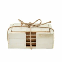 Cheapest 🔔 Sagebrook Home Set Of 4 Ivory Coasters 2.0"H - 4.75" X 4.75" X 2.0" 🧨 -Sagebrook Home Online Shop unnamed file 3291