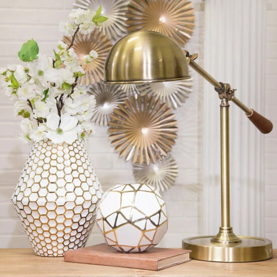 Buy π₯° Sagebrook Home Ceramic Orb 6" White, Gold 5.25"H - 6.0" X 6.0" X 5.25" π 3 Buy π₯° Sagebrook Home Ceramic Orb 6" White, Gold 5.25"H - 6.0" X 6.0" X 5.25" π