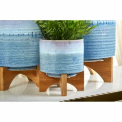 Cheapest 👍 Sagebrook Home Ceramic 7" Planter On Stand, Blue Fade 🧨 -Sagebrook Home Online Shop unnamed file 3309