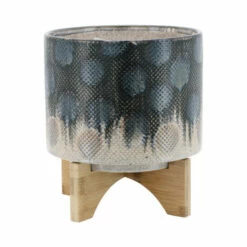 New 🎁 Sagebrook Home Ceramic 8" Fake Snakeskin Planter With Stand, Blue 7.0"H - 8.0" X 8.0" X 7.0" 🥰 -Sagebrook Home Online Shop unnamed file 3314