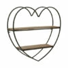 Cheapest ⌛ Sagebrook Home Metal, Wood 2 Tier Heart Wall Shelf, Natural, Black 20"H - 20.0" X 5.0" X 20.0" ✨ -Sagebrook Home Online Shop unnamed file 3318