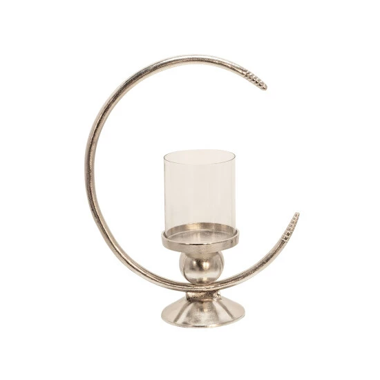 Brand new 𧨠Sagebrook Home Aluminum 19" Ring Candle Holder Withglass, Silver 19.0"H - 16.0" X 6.0" X 19.0" π 6 Brand new 𧨠Sagebrook Home Aluminum 19" Ring Candle Holder Withglass, Silver 19.0"H - 16.0" X 6.0" X 19.0" π - Image 4