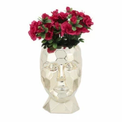 Promo 🛒 Sagebrook Home Porcelain, 6" Dia Face Vase, Gold 10.0"H 🧨 -Sagebrook Home Online Shop unnamed file 3355