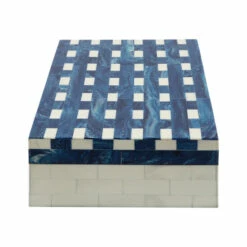 Top 10 ⭐ Sagebrook Home Resin Set Of 2 Plaid Boxes, Blue 4.0"H - 12.0" X 8.0" X 4.0" 😉 -Sagebrook Home Online Shop unnamed file 3418