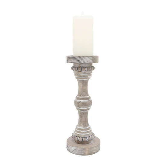 Cheap ๐ Sagebrook Home Wood, 14" Banded Bead Candle Holder, Antique White 14.0"H - 5.0" X 5.0" X 14.0" ๐ฏ 4 Cheap ๐ Sagebrook Home Wood, 14" Banded Bead Candle Holder, Antique White 14.0"H - 5.0" X 5.0" X 14.0" ๐ฏ - Image 2