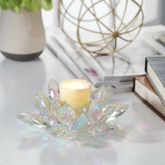 Buy โ Sagebrook Home Rainbow Crystal Lotus Votive Holder 6" 2.25"H - 6.0" X 6.0" X 2.25" ๐งจ 3 Buy โ Sagebrook Home Rainbow Crystal Lotus Votive Holder 6" 2.25"H - 6.0" X 6.0" X 2.25" ๐งจ