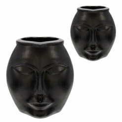 Cheap 🤩 Sagebrook Home 11" Metal Decorative Face Vase, Black 11.0"H 😉 -Sagebrook Home Online Shop unnamed file 345