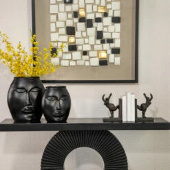 Cheap 🤩 Sagebrook Home 11" Metal Decorative Face Vase, Black 11.0"H 😉 -Sagebrook Home Online Shop unnamed file 346