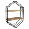 Best deal 🧨 Sagebrook Home Metal, Wood 20" Hexagon Shelf, Brown, Black 31.5"H - 19.88" X 7.87" X 31.5" 🤩 -Sagebrook Home Online Shop unnamed file 3462