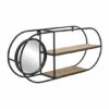 Wholesale 😉 Sagebrook Home Metal, Wood, 23"l Oval Wall Shelf With Mirror, Black, 10.0"H - 2.0" X 5.0" X 10.0" 👏