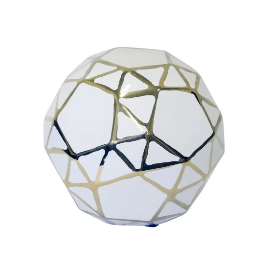 Buy π₯° Sagebrook Home Ceramic Orb 6" White, Gold 5.25"H - 6.0" X 6.0" X 5.25" π 5 Buy π₯° Sagebrook Home Ceramic Orb 6" White, Gold 5.25"H - 6.0" X 6.0" X 5.25" π - Image 3