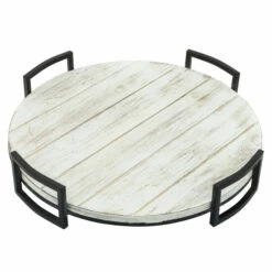 Deals 💯 Sagebrook Home Set Of 2 Round Wood Trays, Gray 3.25"H - 17.75" X 17.75" X 3.25" 🔔 -Sagebrook Home Online Shop unnamed file 3503