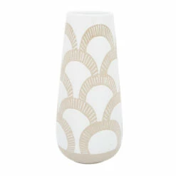 Brand new ๐ Sagebrook Home Ceramic 15"h Aztec Vase, White 15.0"H ๐
