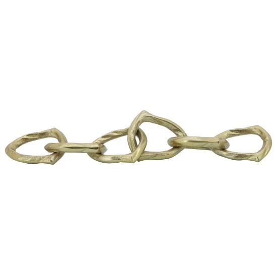 New 😍 Sagebrook Home Metal 18" Chain Links, Gold 1.0"H - 17.5" X 3.5" X 1.0" 😉 4 New 😍 Sagebrook Home Metal 18" Chain Links, Gold 1.0"H - 17.5" X 3.5" X 1.0" 😉 - Image 2
