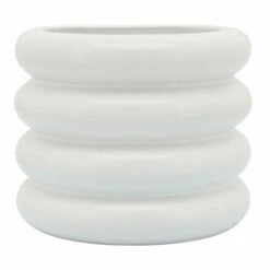 Coupon 👏 Sagebrook Home Ceramic 9" Bidendum Planter, White 8.0"H - 9.0" X 9.0" X 8.0" 🧨