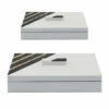 Cheap 🥰 Sagebrook Home Resin, Set Of 2 10, 12" Striped Boxes With Knob, Black, Whi 4.0"H - 12.0" X 8.0" X 4.0" 👍 -Sagebrook Home Online Shop unnamed file 3556