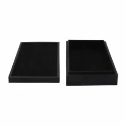 Cheap 🥰 Sagebrook Home Resin, Set Of 2 10, 12" Striped Boxes With Knob, Black, Whi 4.0"H - 12.0" X 8.0" X 4.0" 👍 -Sagebrook Home Online Shop unnamed file 3559