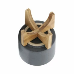 Hot Sale ⌛ Sagebrook Home 5" Planter With Wood Stand, Matte Gray 7.0"H - 5.0" X 5.0" X 7.0" 🌟 -Sagebrook Home Online Shop unnamed file 3563