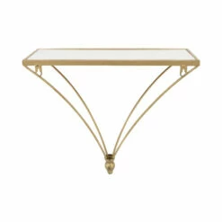 Hot Sale 👏 Sagebrook Home Metal, Wood, 12"h Nabla Wall Self, White, Gold 12.0"H - 16.0" X 5.0" X 12.0" 🔥 -Sagebrook Home Online Shop unnamed file 3569
