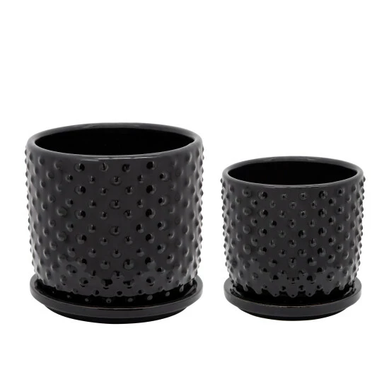 Best Pirce π― Sagebrook Home 5" Tiny Dots Planter With Saucer, Black 5"H - 5.0" X 5.0" X 5.0" π₯ 4 Best Pirce π― Sagebrook Home 5" Tiny Dots Planter With Saucer, Black 5"H - 5.0" X 5.0" X 5.0" π₯ - Image 2