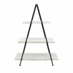 Flash Sale 😀 Sagebrook Home Metal, Wood 54" Pyramid Shelf, White, Black 54.0"H - 41.0" X 13.0" X 54.0" ❤️ -Sagebrook Home Online Shop unnamed file 3599