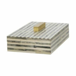 Cheap 😍 Sagebrook Home Bone 9" Rectangular Box, Light Gray, Gold 2"H - 9.0" X 6.0" X 2.0" 😉 -Sagebrook Home Online Shop unnamed file 3606