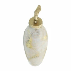 Hot Sale 🔔 Sagebrook Home Glass, 20"h Metal Vase Tribal Topper, White, Gold 20.0"H - 6.75" X 6.75" X 20.0" 🎉 -Sagebrook Home Online Shop unnamed file 3621