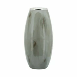 Wholesale 😉 Sagebrook Home Glass, 18"h Vase With Metal Ring, Taupe 18.0"H 😀