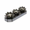 Discount 🌟 Sagebrook Home Glass 13" 3 Lotus Mirrored Candle Holder, Black 3"H - 13.0" X 5.0" X 3.0" 🤩 -Sagebrook Home Online Shop unnamed file 3661