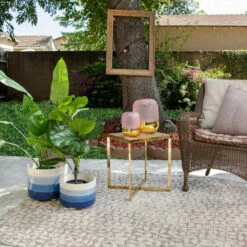 Buy ❤️ Sagebrook Home Glass 11", Textured Dots, Pink, Gold 11.4"H 🥰