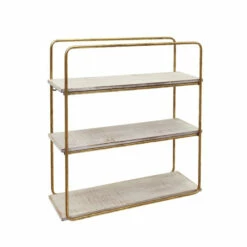 Cheap 🔥 Sagebrook Home Metal , Wood 3 Tier Wall Shelf, Gold 19.0"H - 18.25" X 6.0" X 19.0" 🛒 -Sagebrook Home Online Shop unnamed file 368