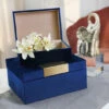 Discount 🎉 Sagebrook Home Set Of 2 Velveteen Jewelry Box, Navy , Gold 4"H - 9.0" X 7.0" X 4.0" 🎉 -Sagebrook Home Online Shop unnamed file 3704