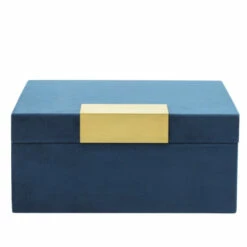 Discount 🎉 Sagebrook Home Set Of 2 Velveteen Jewelry Box, Navy , Gold 4"H - 9.0" X 7.0" X 4.0" 🎉 -Sagebrook Home Online Shop unnamed file 3708