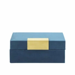 Discount 🎉 Sagebrook Home Set Of 2 Velveteen Jewelry Box, Navy , Gold 4"H - 9.0" X 7.0" X 4.0" 🎉 -Sagebrook Home Online Shop unnamed file 3709