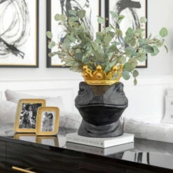 New 👍 Sagebrook Home Resin 12" Gecko With Crown, Black 16"H - 12.0" X 14.0" X 16.0" 👏