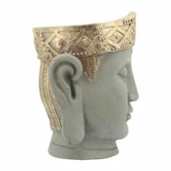 Best deal 🔔 Sagebrook Home Resin, 13"d Buddha Head Planter, Gray, Gold 17"H - 13.0" X 13.0" X 17.0" 🔥 -Sagebrook Home Online Shop unnamed file 3718