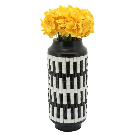 Discount 🛒 Sagebrook Home Resin, 14"h Tribal Vase, Black, White 14.0"H 👍 4 Discount 🛒 Sagebrook Home Resin, 14"h Tribal Vase, Black, White 14.0"H 👍 - Image 2