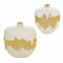 Cheapest ✔️ Sagebrook Home 10"h Vase With Gold Accent, White 10.0"H 💯 -Sagebrook Home Online Shop unnamed file 373