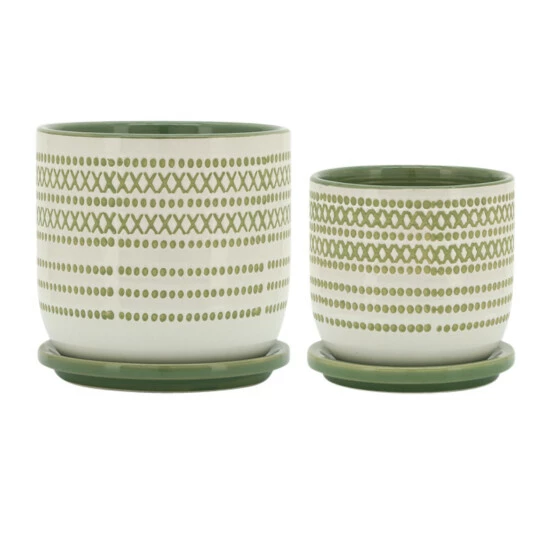 Top 10 โ Sagebrook Home Ceramic Set Of 2 5, 6" Planter With Saucer, Olive 5.75"H - 6.0" X 6.0" X 5.75" ๐ฅ 3 Top 10 โ Sagebrook Home Ceramic Set Of 2 5, 6" Planter With Saucer, Olive 5.75"H - 6.0" X 6.0" X 5.75" ๐ฅ