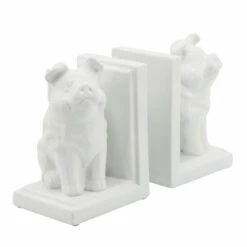 Top 10 😍 Sagebrook Home Set Of 2 7" Winged Pigs Bookends, White 7.007874"H - 5.28" X 4.17" X 7.01" 🌟