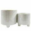 Budget 👏 Sagebrook Home Ceramic Set Of 2 6, 8" Line Footed Planters, White 8.0"H - 8.0" X 8.0" X 8.0" 😍 -Sagebrook Home Online Shop unnamed file 3763
