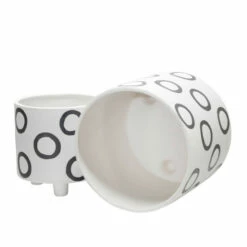 Promo ⌛ Sagebrook Home Set Of 2 Footed Planter With Circles 6, 8", Ivory 8"H - 8.0" X 8.0" X 8.0" ⭐ -Sagebrook Home Online Shop unnamed file 3768