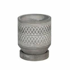 Budget 🌟 Sagebrook Home 5 " Diamond Pattern Planter Withsaucer, Gray 5.0"H - 5.0" X 5.0" X 5.0" 🥰 -Sagebrook Home Online Shop unnamed file 3792