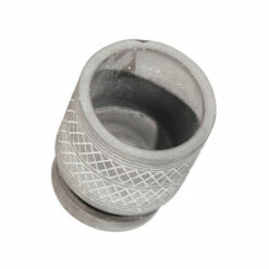 Budget 🌟 Sagebrook Home 5 " Diamond Pattern Planter Withsaucer, Gray 5.0"H - 5.0" X 5.0" X 5.0" 🥰 -Sagebrook Home Online Shop unnamed file 3793